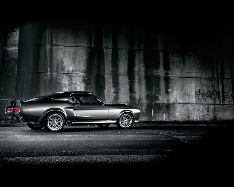 Classic muscle car in tunnel