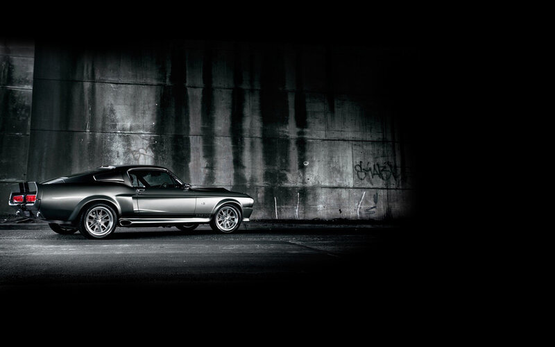 Classic muscle car in tunnel