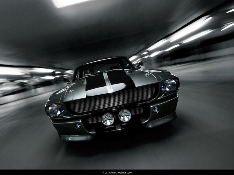 classic muscle car in tunnel