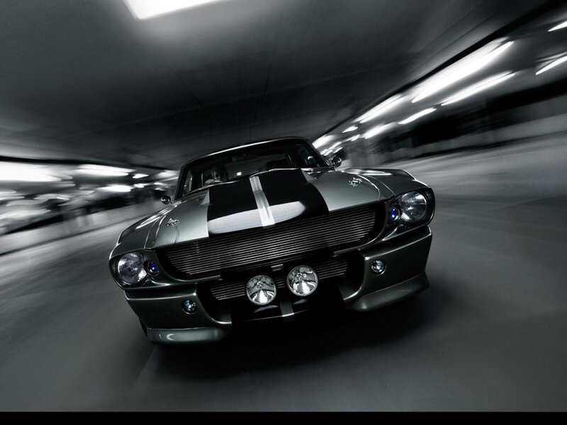 classic muscle car in tunnel