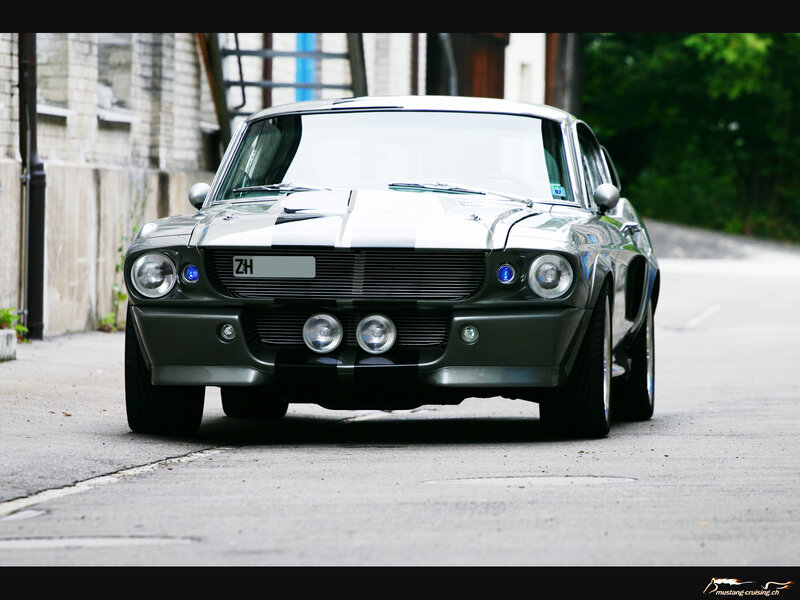Classic muscle car on street