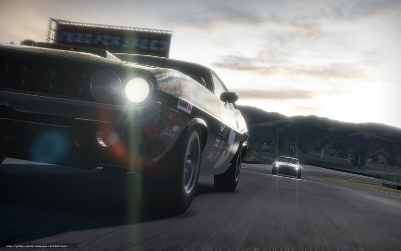 Classic Muscle Car Racing — Gray, Dramatic