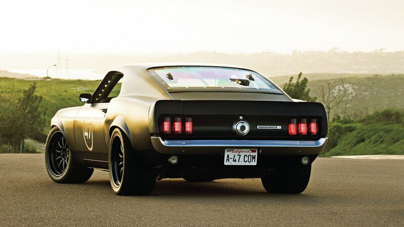 Classic muscle car rear view