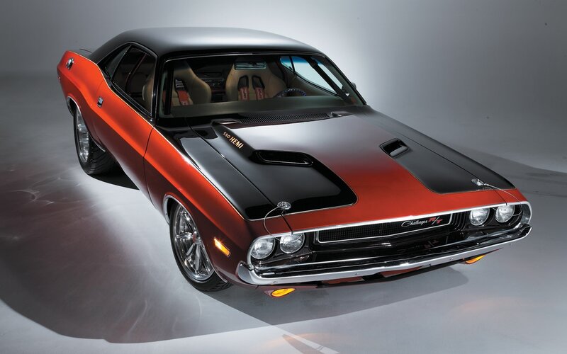Classic Muscle Car — Red, Dramatic, Photograph