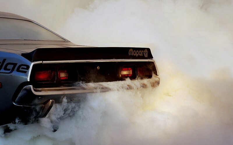 Classic Muscle Car — White, Dramatic