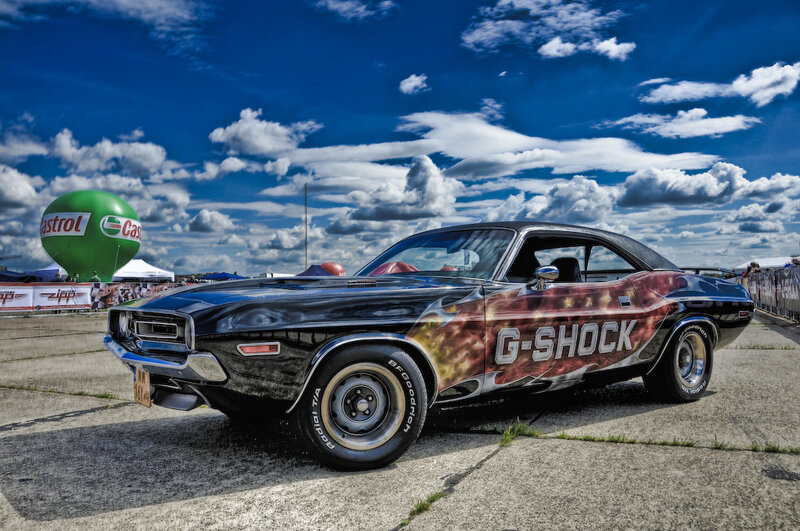 Classic muscle car with G-Shock livery