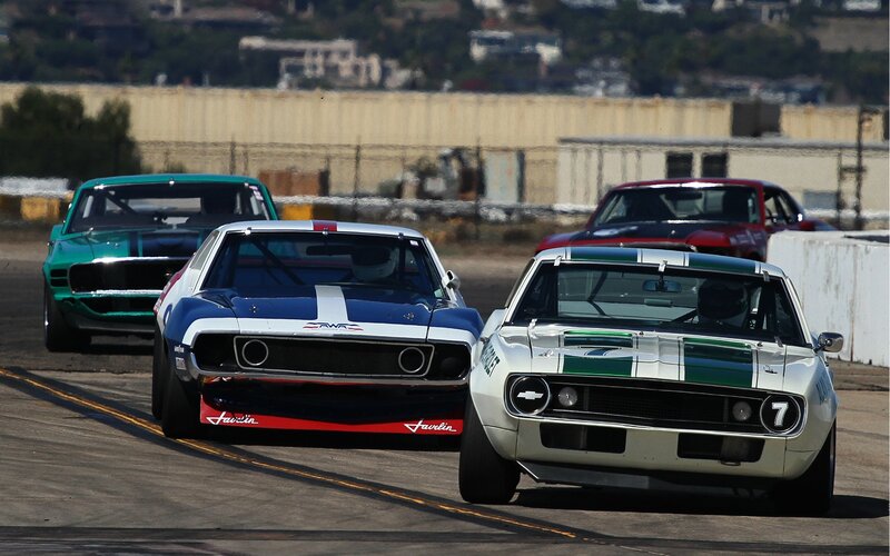 Classic muscle cars racing