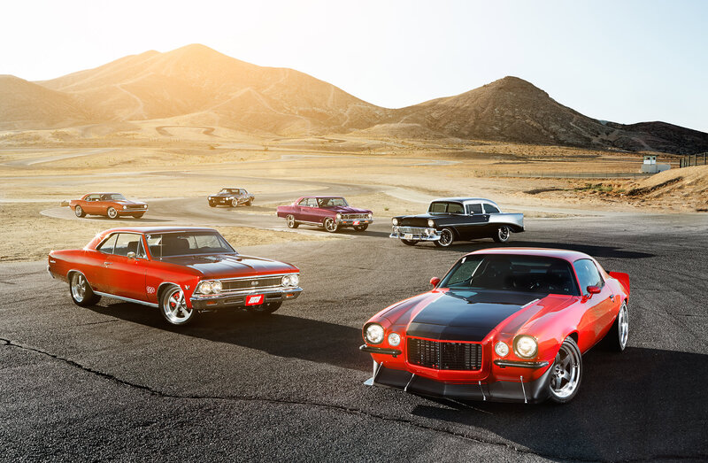 Classic Muscle Cars — Red, Dramatic