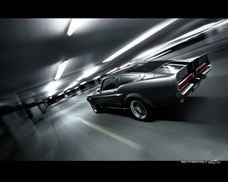 classic mustang in tunnel