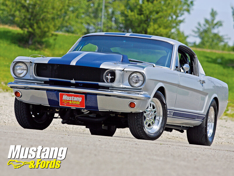 Classic Mustang on gravel