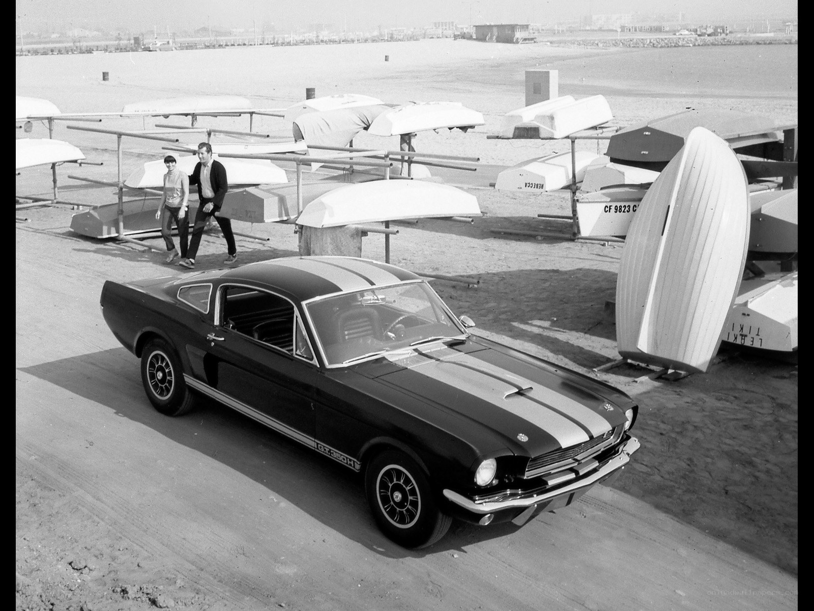 Classic Mustang on the beach