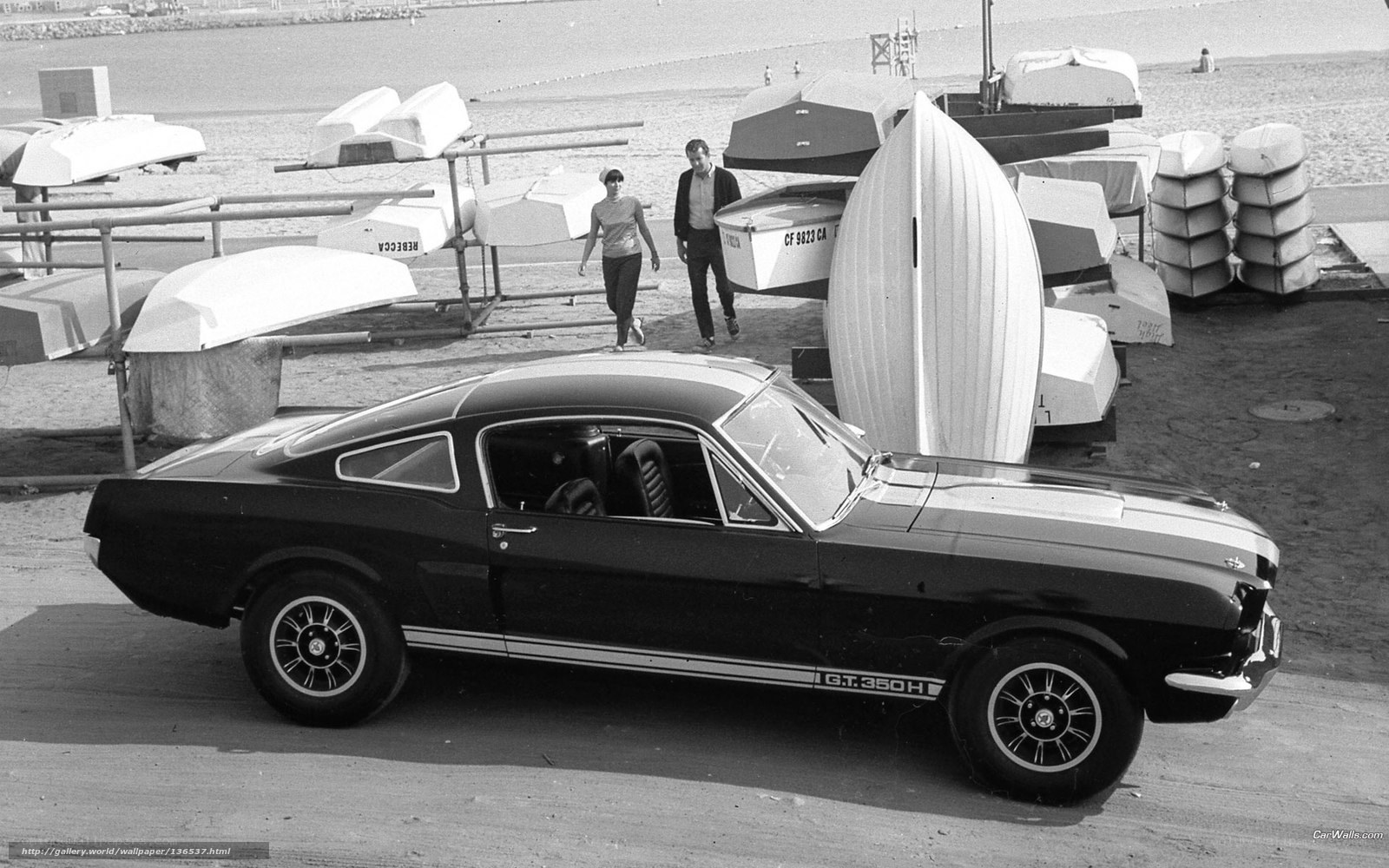 Classic Mustang on the beach