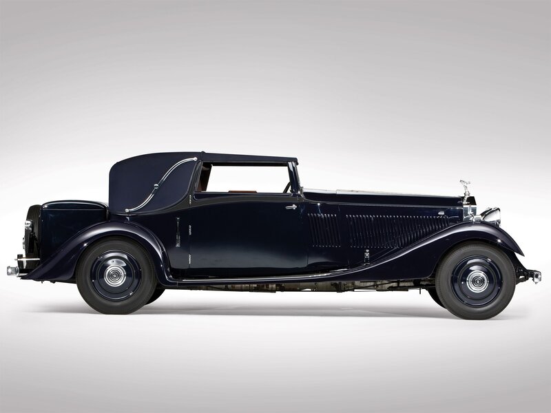 Classic navy blue vintage car