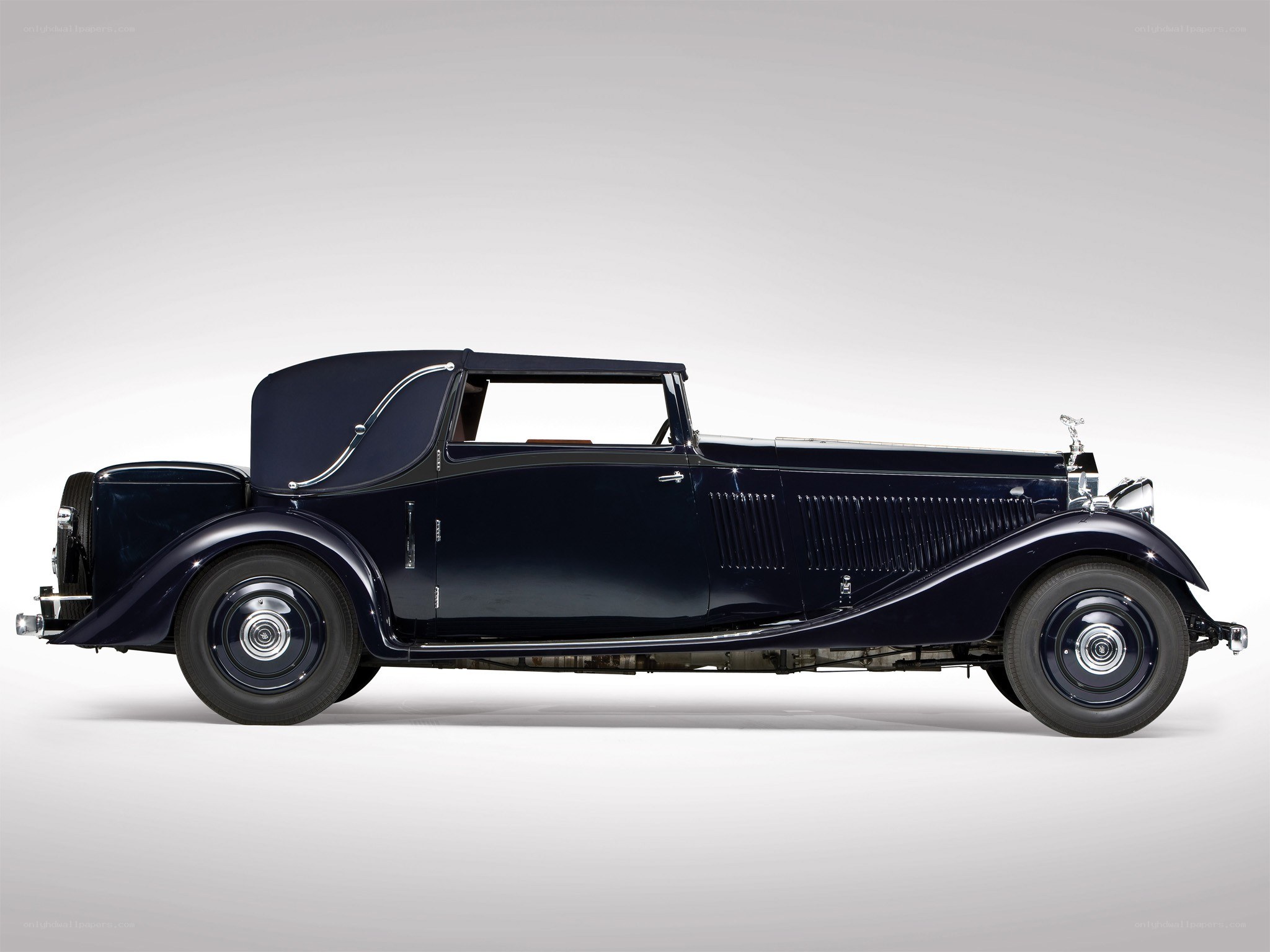 Classic navy blue vintage car