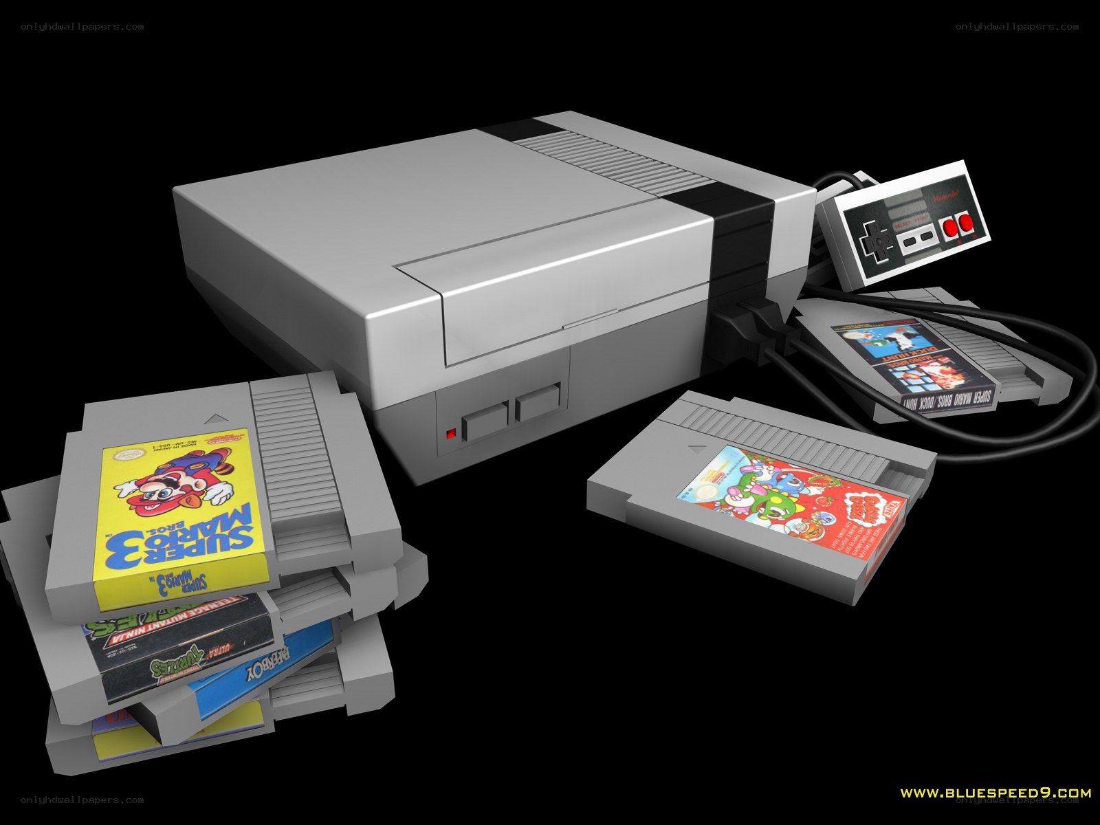 Classic NES console and games