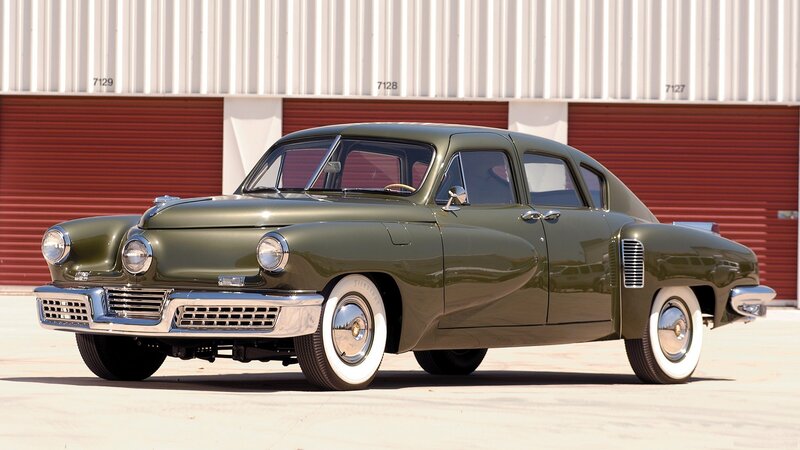 Classic olive green car