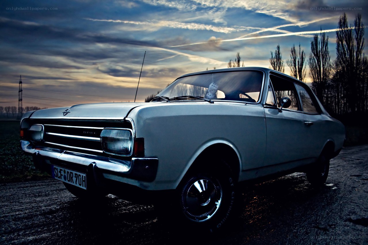 Classic Opel car at dusk