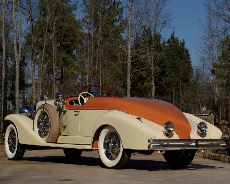 Classic orange and cream car