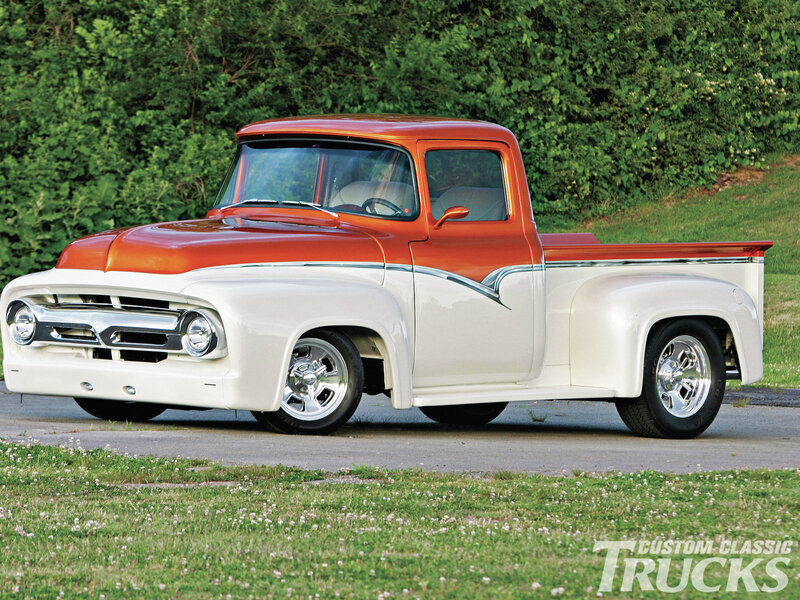 Classic Orange and White Pickup Truck — Calm
