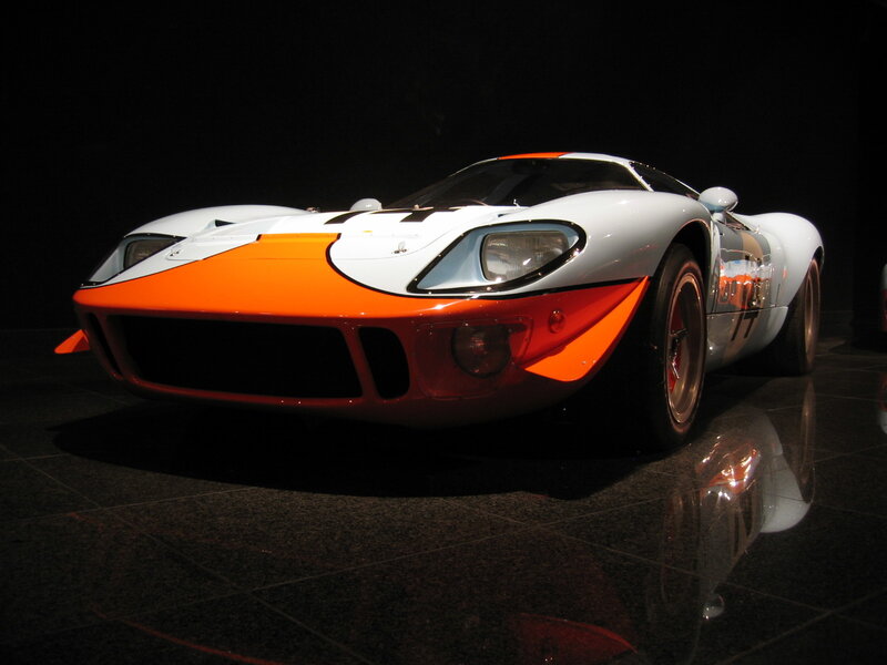Classic orange and white race car