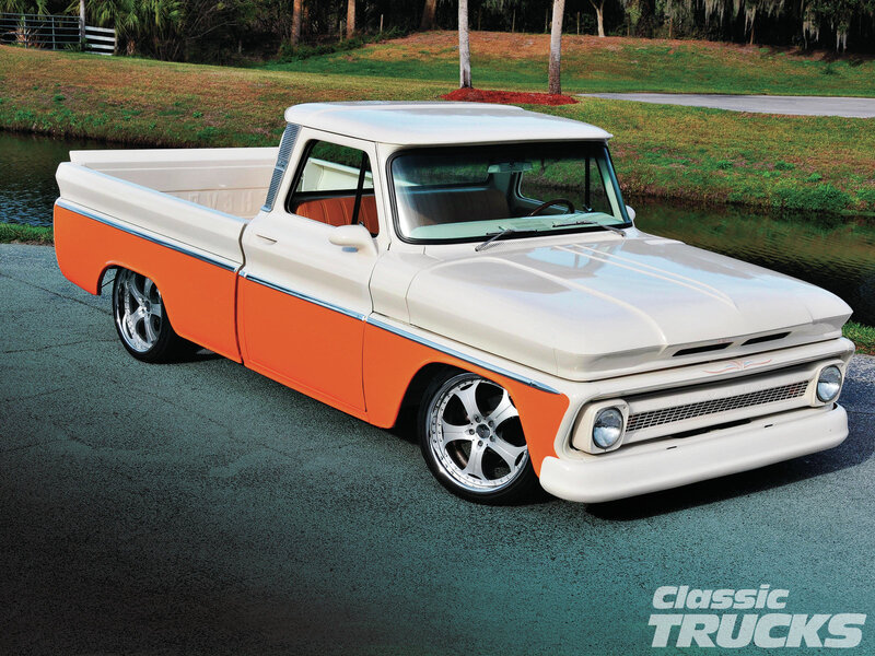 Classic Orange and White Truck