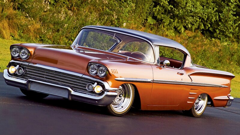 Classic Orange Car — Dramatic, Afternoon, Photograph