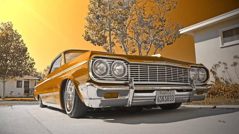 Classic Orange Car — Dramatic