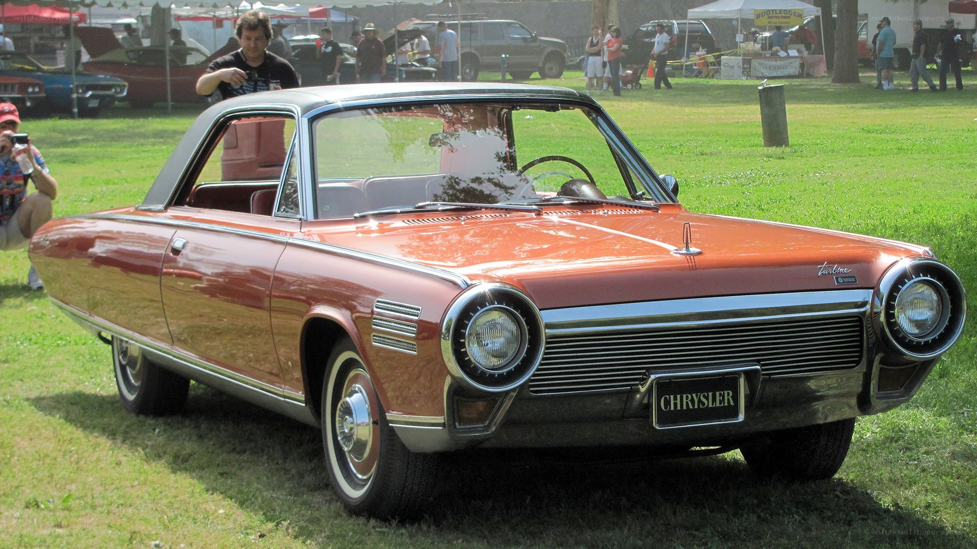 Classic orange Chrysler car