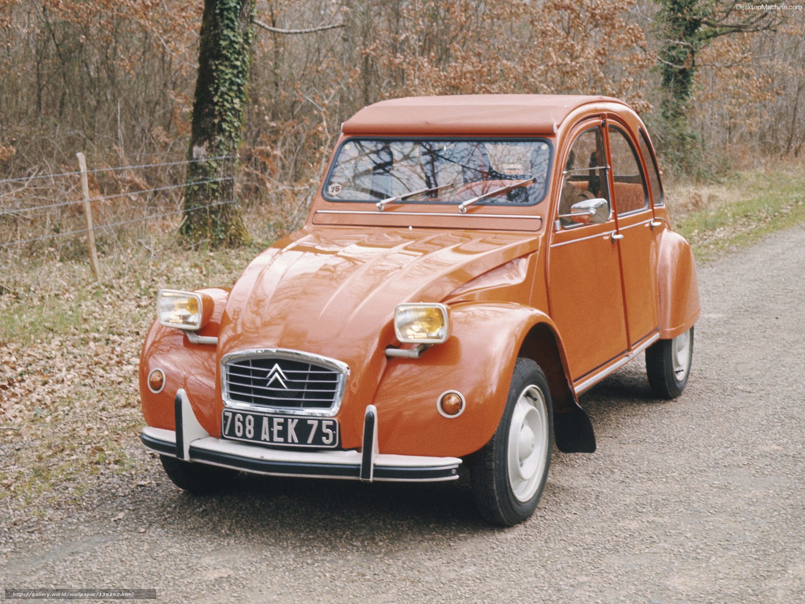 Classic orange Citroen 2CV