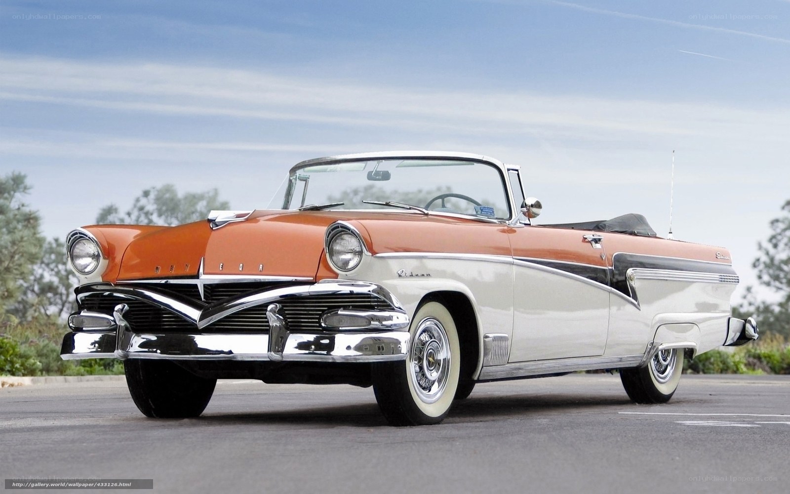 Classic orange convertible car