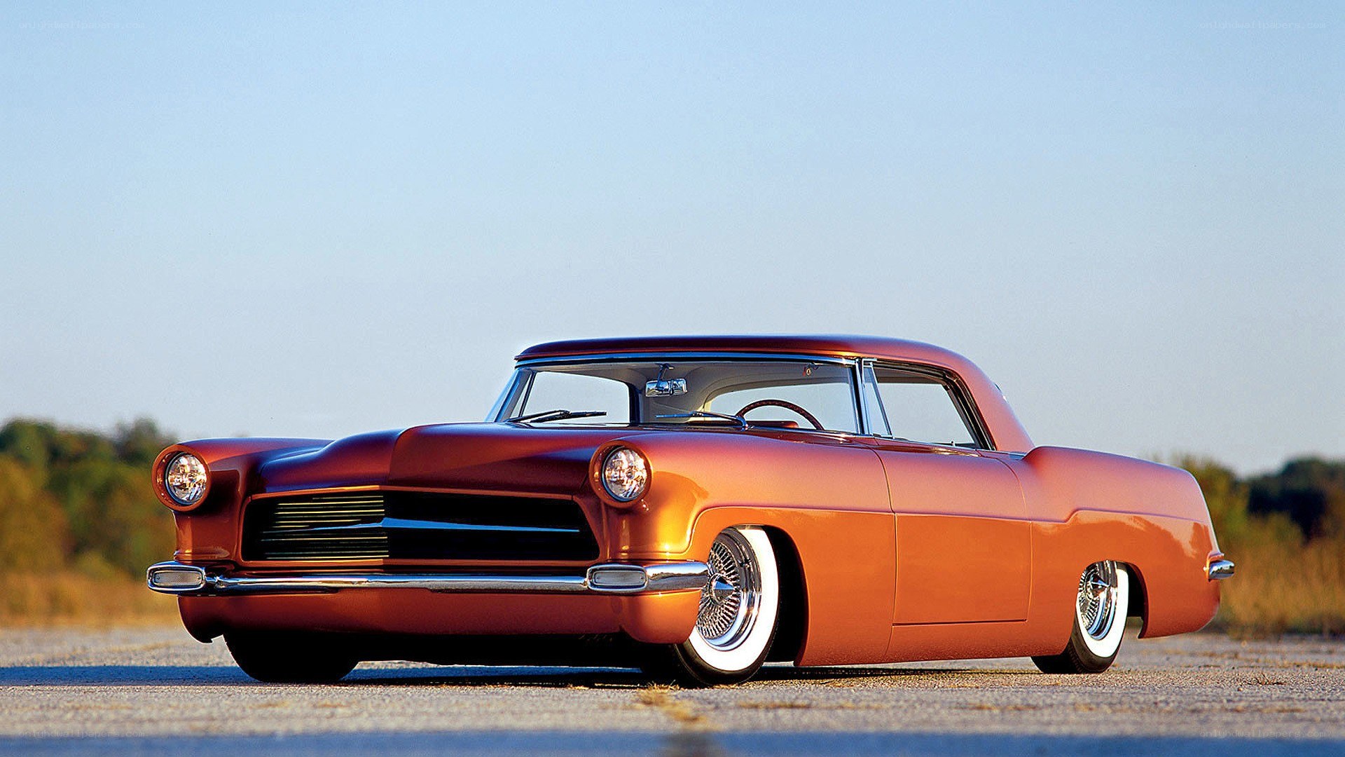 Classic orange custom car