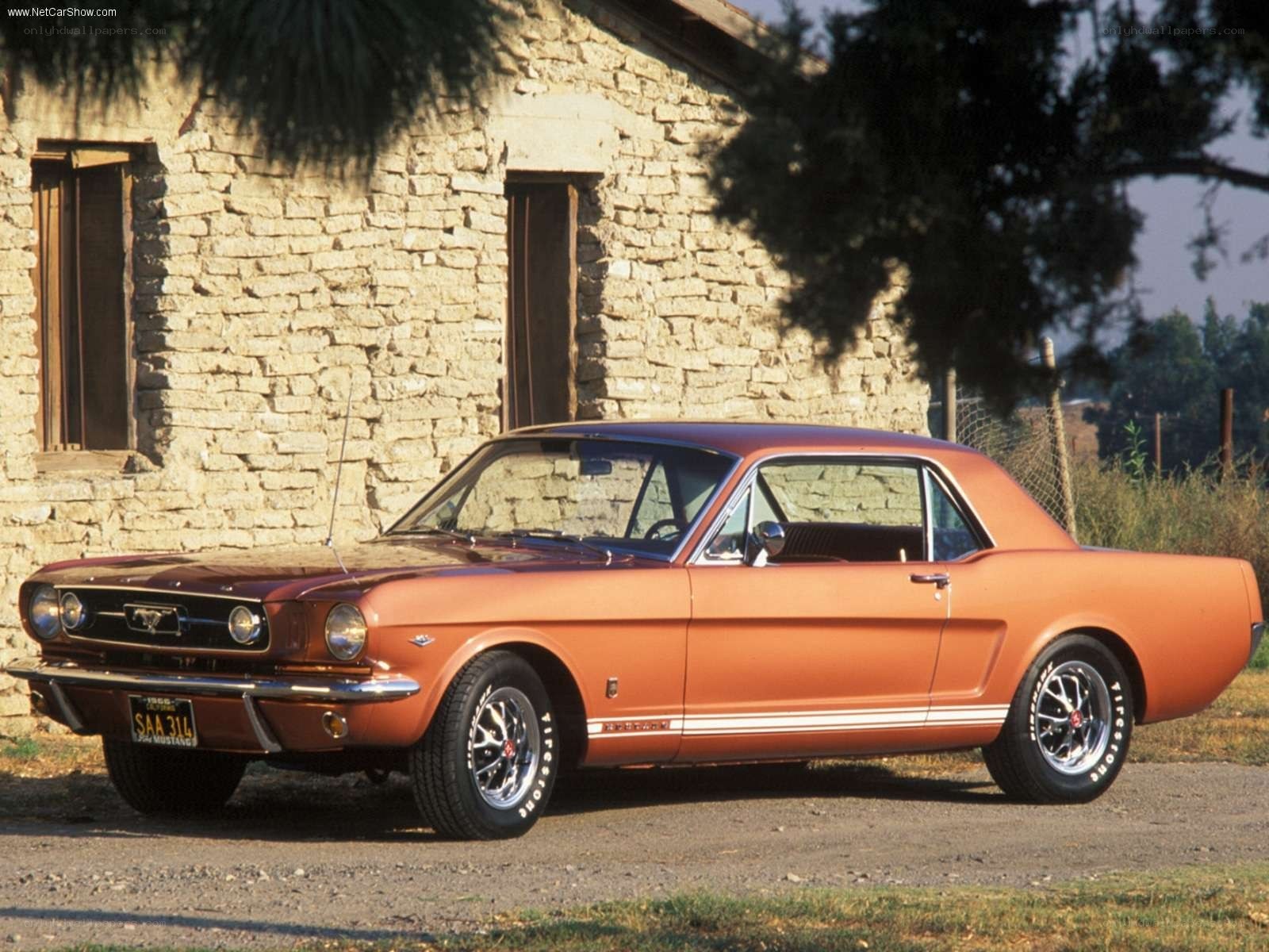 Classic orange Ford Mustang