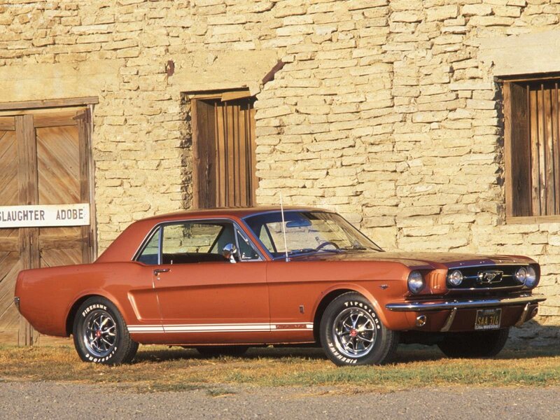 Classic orange Ford Mustang