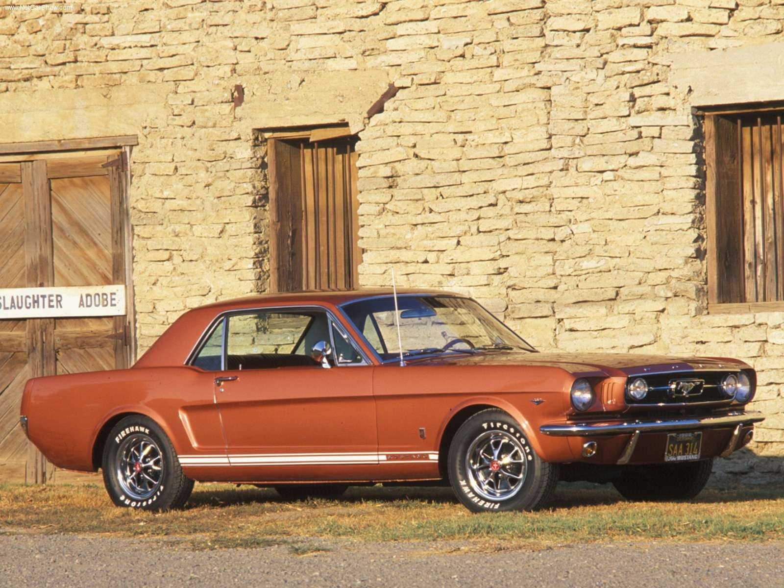 Classic orange Ford Mustang