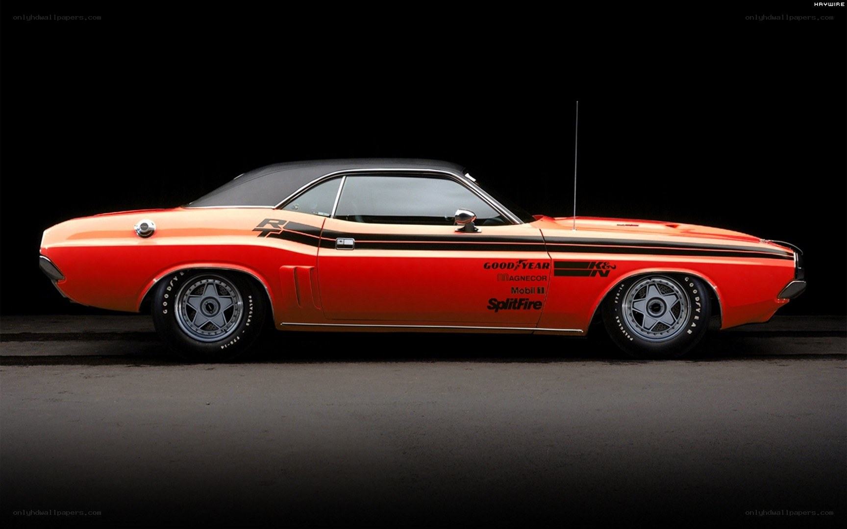 classic orange muscle car