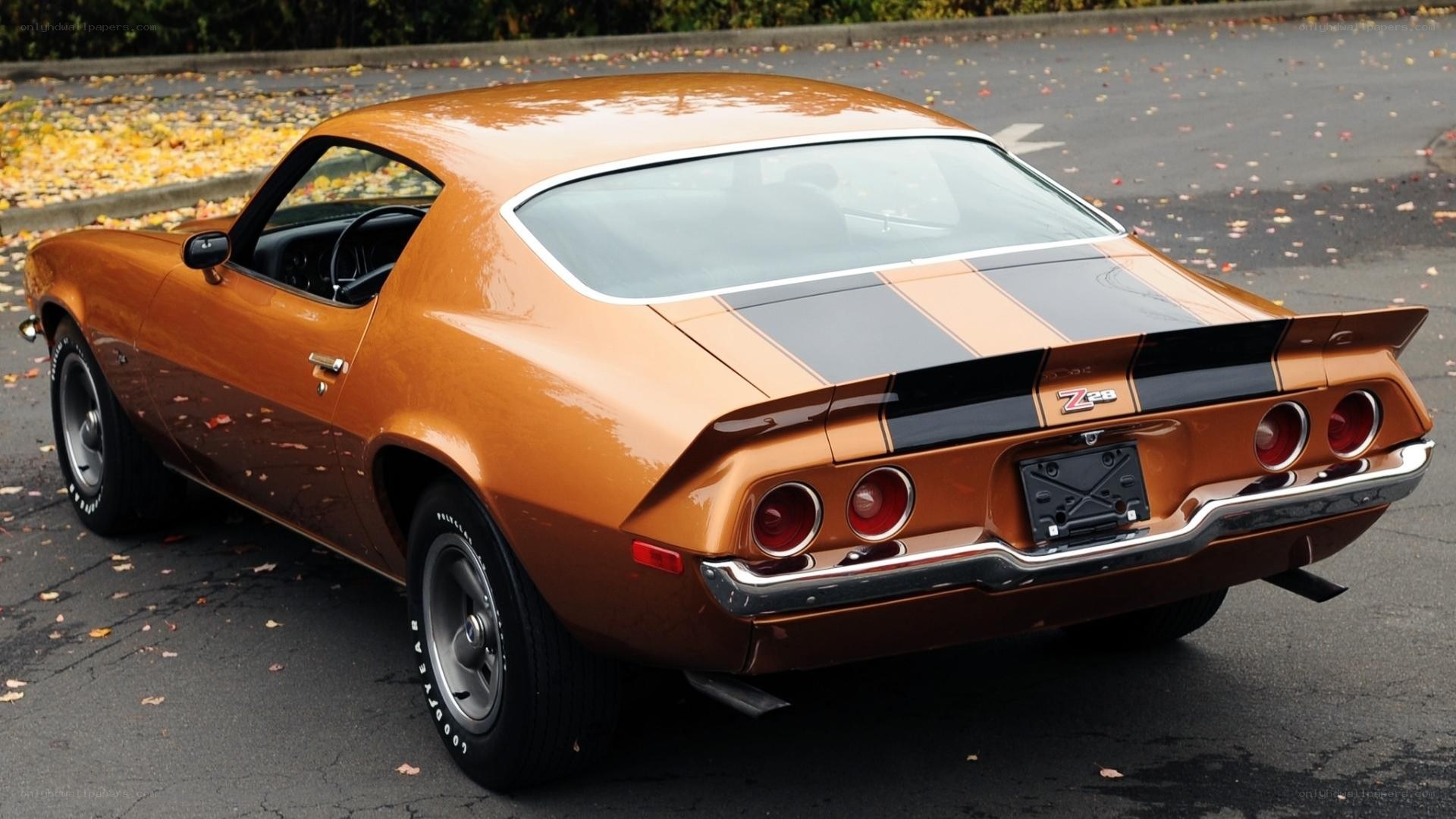 Classic orange muscle car