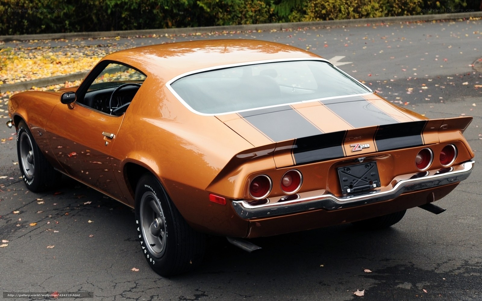 Classic orange muscle car