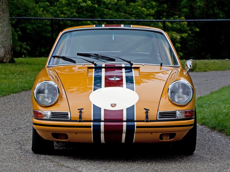 Classic orange Porsche race car