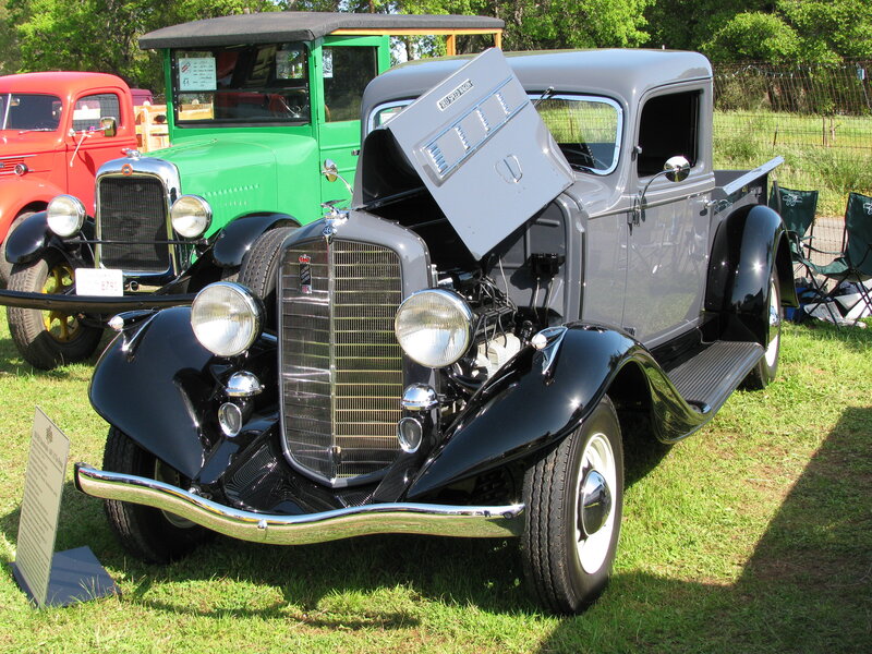 Classic pickup truck at car show