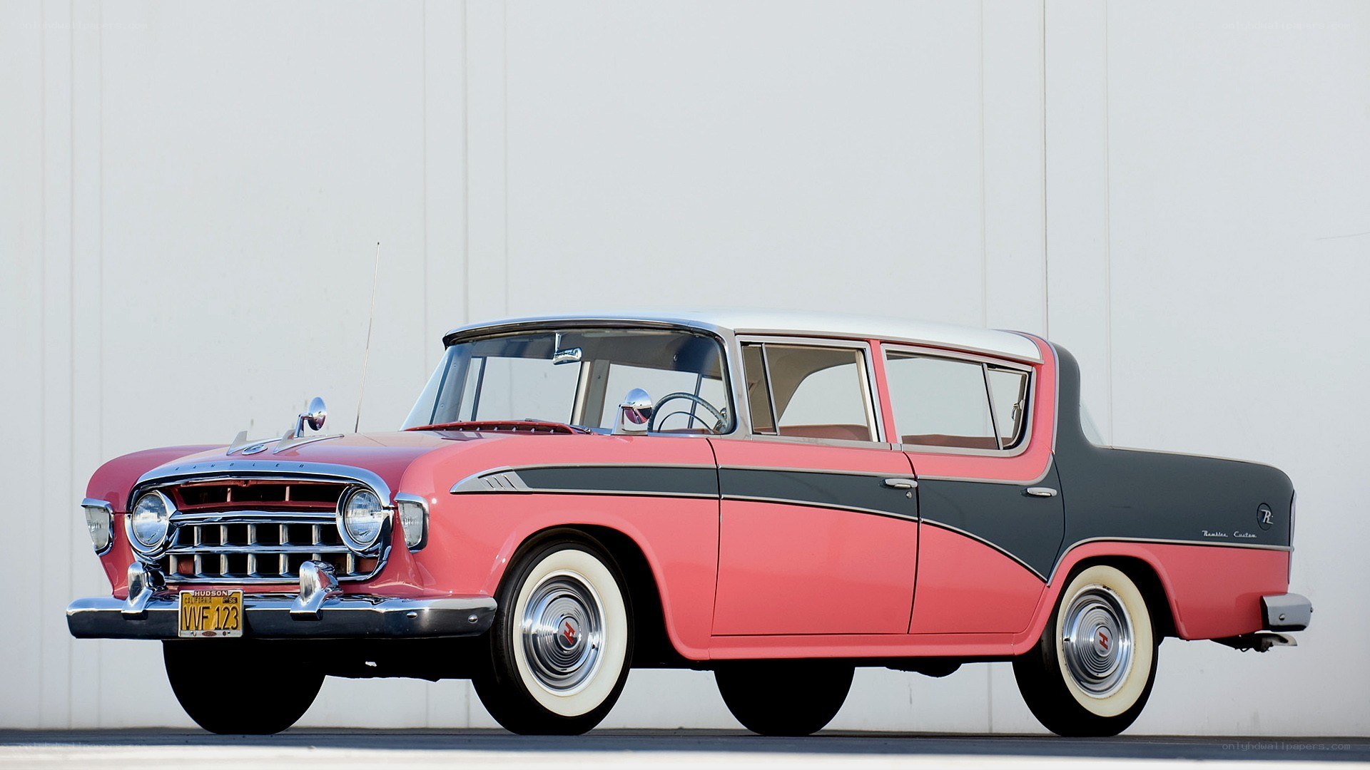 Classic pink and black car