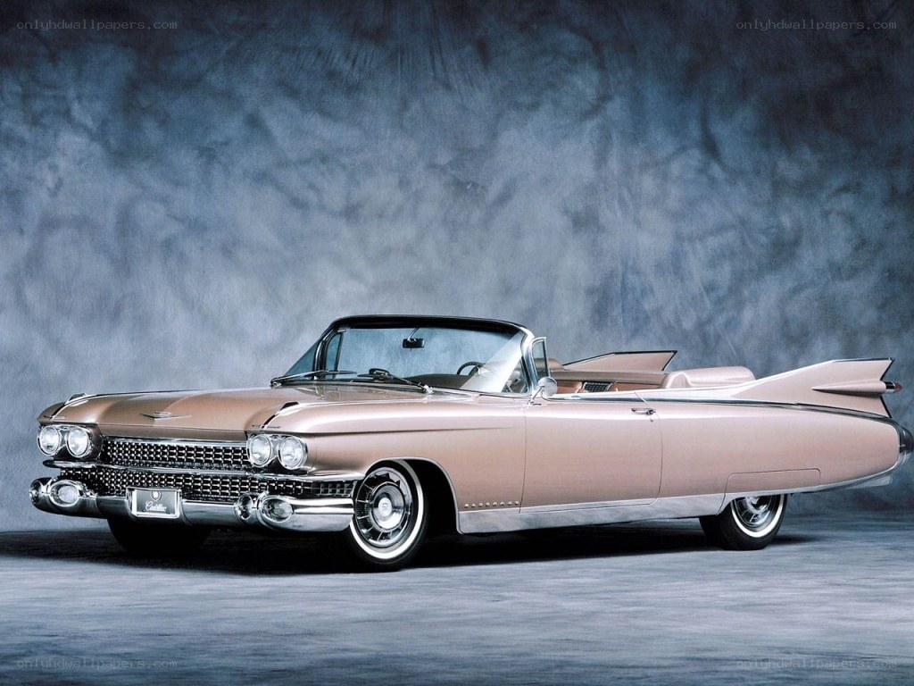 Classic pink Cadillac convertible