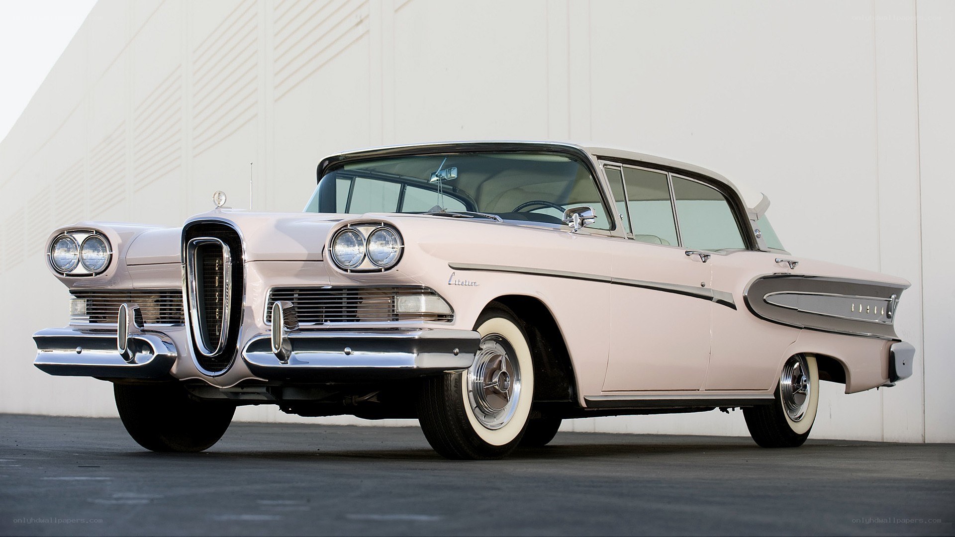 Classic pink Edsel car