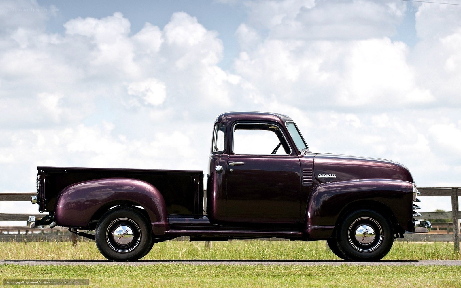 Classic purple Chevrolet pickup truck