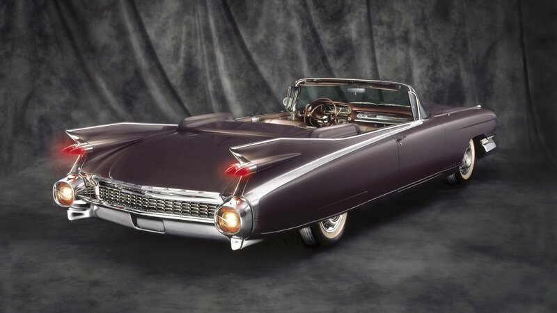 Classic purple convertible car