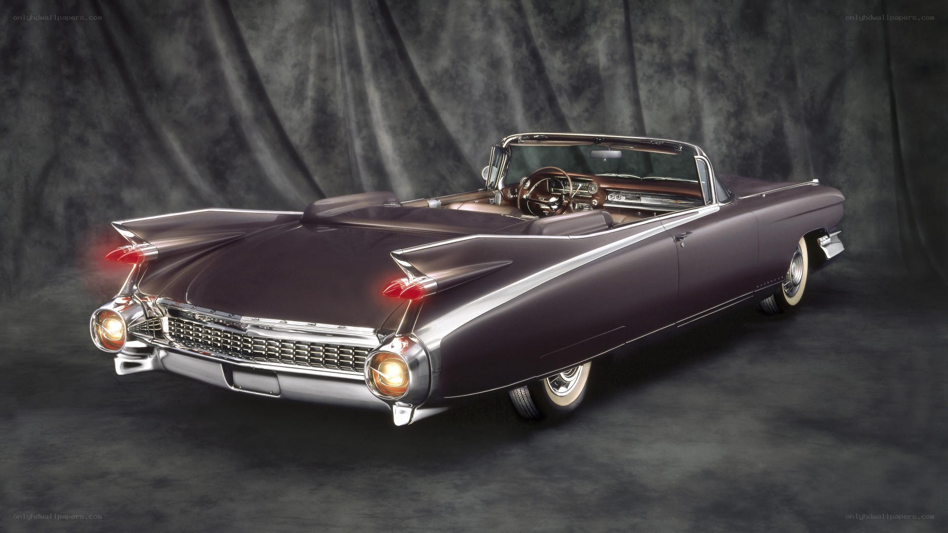 Classic purple convertible car