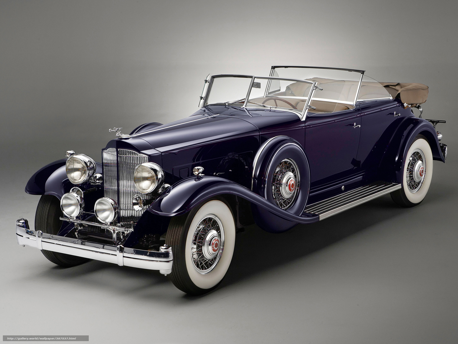 Classic purple convertible car