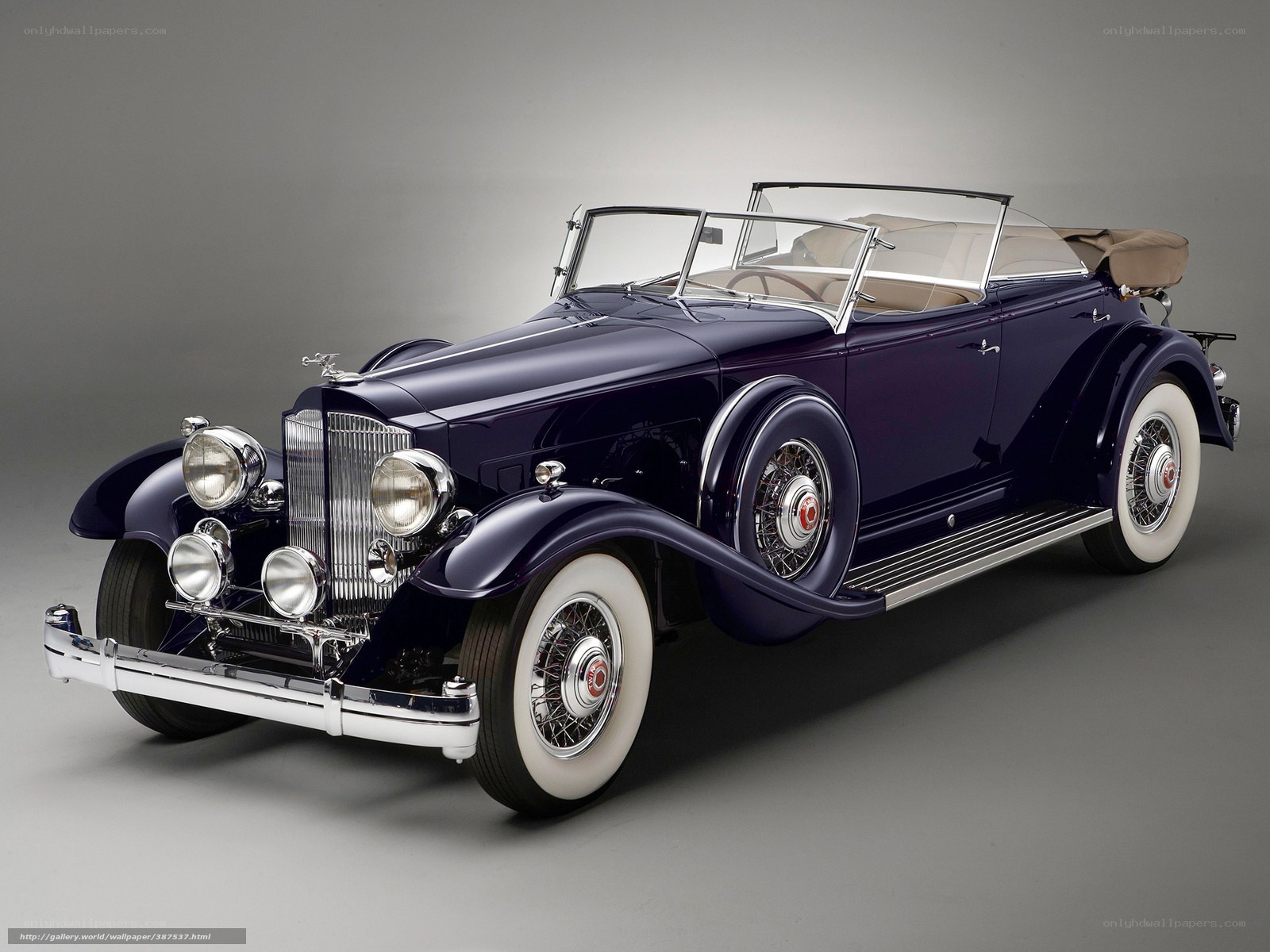 Classic purple convertible car