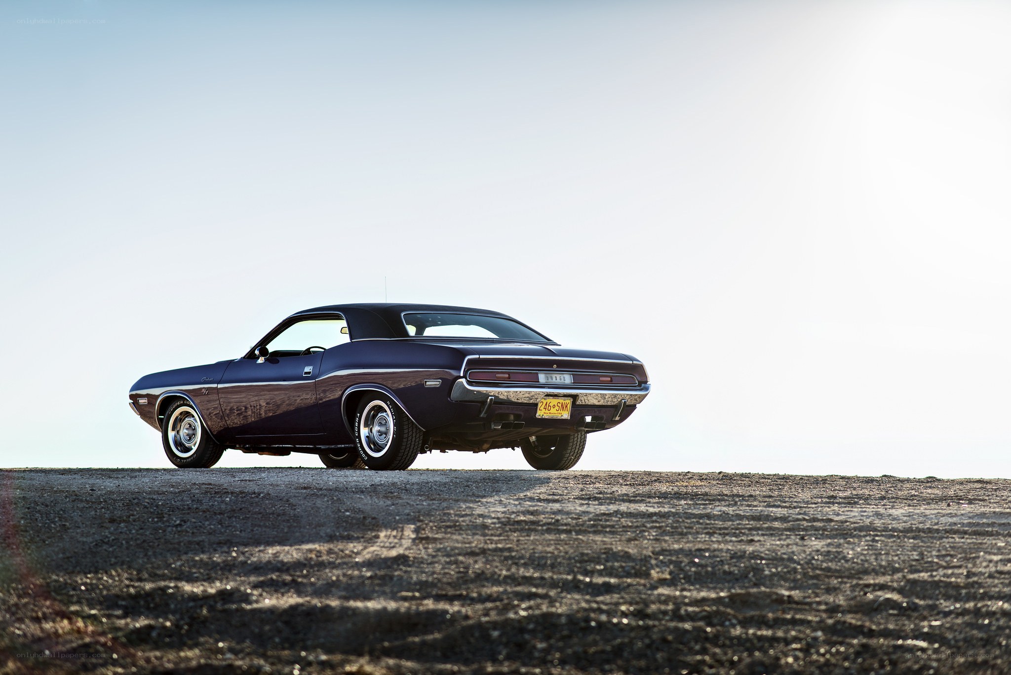 Classic purple muscle car