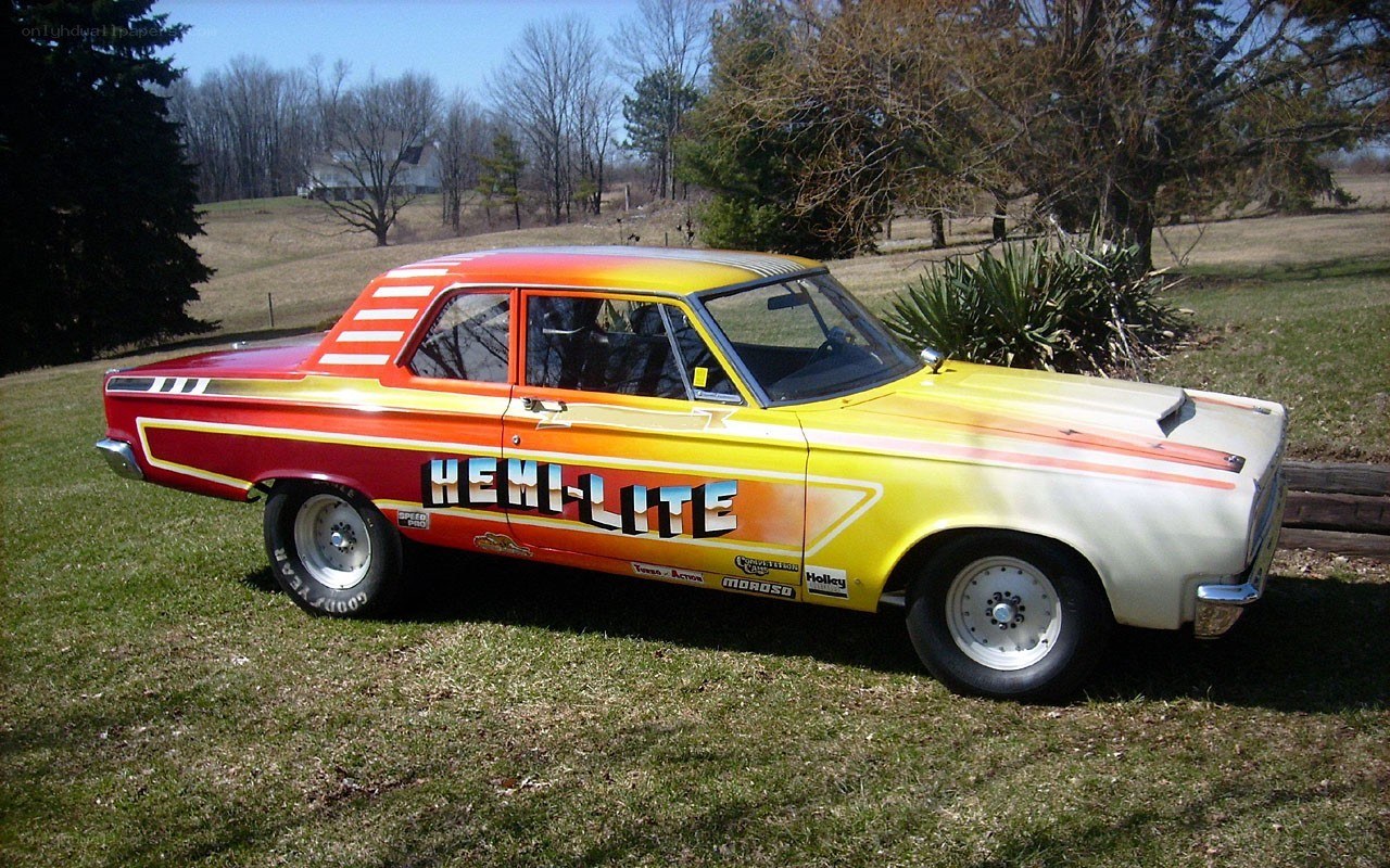 classic race car on grass
