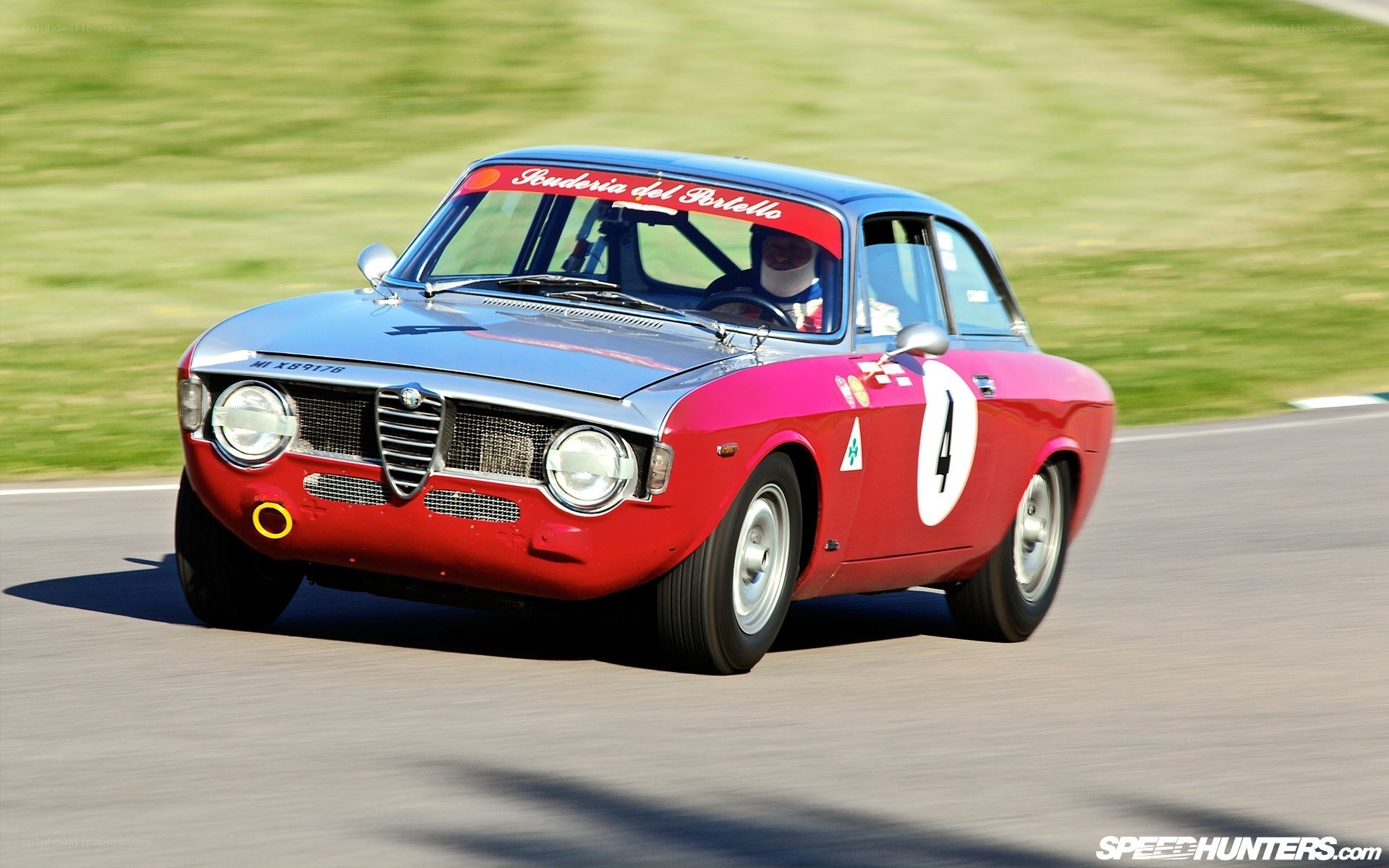 classic race car on track
